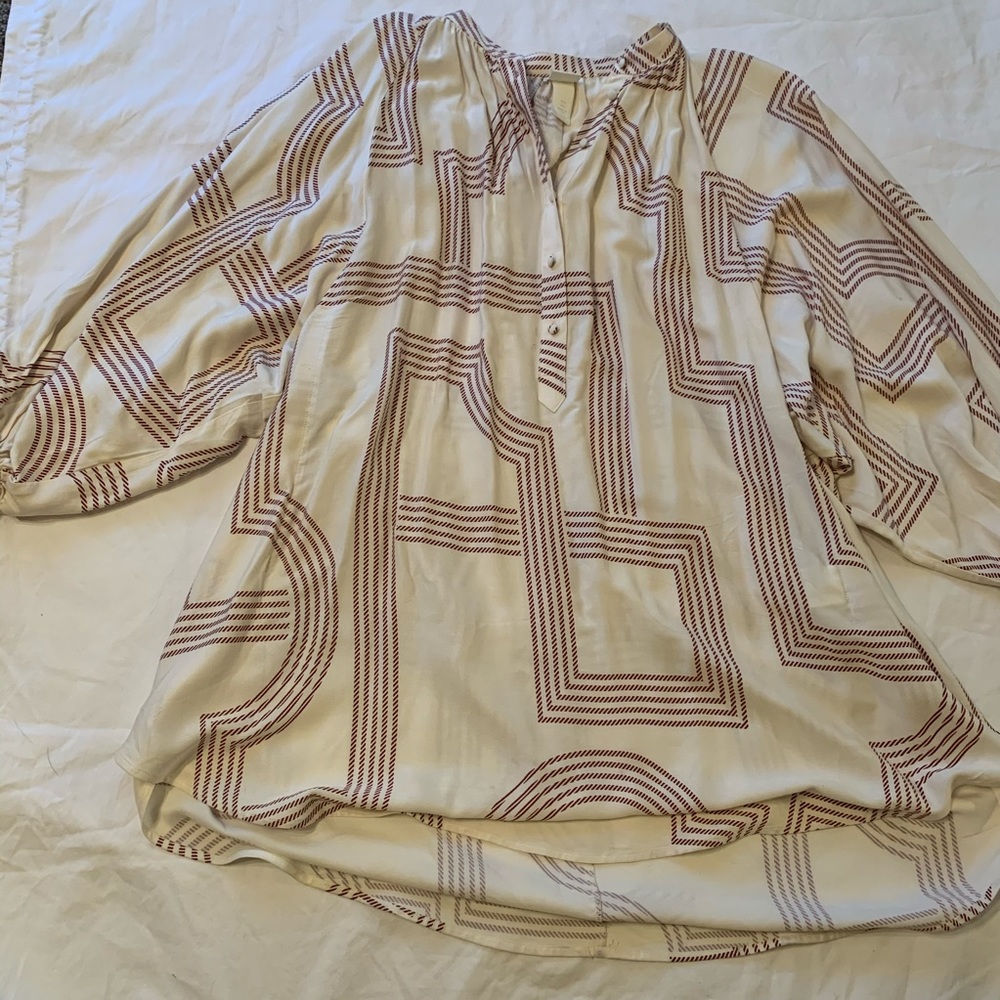 H&M balloon sleeve bohemian print dress